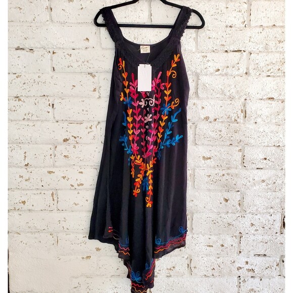 Exist Dresses & Skirts - Exist Multicolored Rayon Embroidered Dress Beach Cover-up Free Size Travel